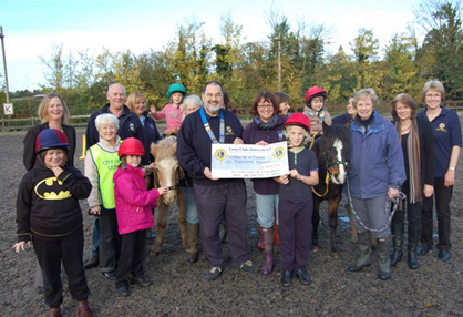 Glastonbury, Street and City of Wells Lions Clubs are annually involved in staging a Music Spectacular at Strode Theatre in Street.  The proceeds from the concerts are divided between Somerset Music and the Lions Clubs, who then make donations to local children’s charities.  This year Burcott and District Riding for the Disabled Group is delighted to have been chosen as their recipient charity and we have recently been presented with a cheque for £1,000.  We would like to say a very big thank you to the Glastonbury & Street and City of Wells Lions Club for their generosity and support of our group.