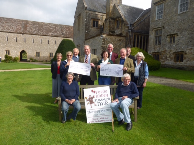 In 2019 we once again at Forde Abbey Fair on the 25th July, our main fund raiser event.   As previously we helped with teas and cakes and ran the dog show.   As with last year it was an extremely hot day.   This event in which we have been fortunate enough to take part, has been enjoyable and ade a significant contribution to our years expenditure.  Unfortunately Forde Abbey have decided that this will probably be the last year that the event will be run.  End of an era, we wish them all well for the future.